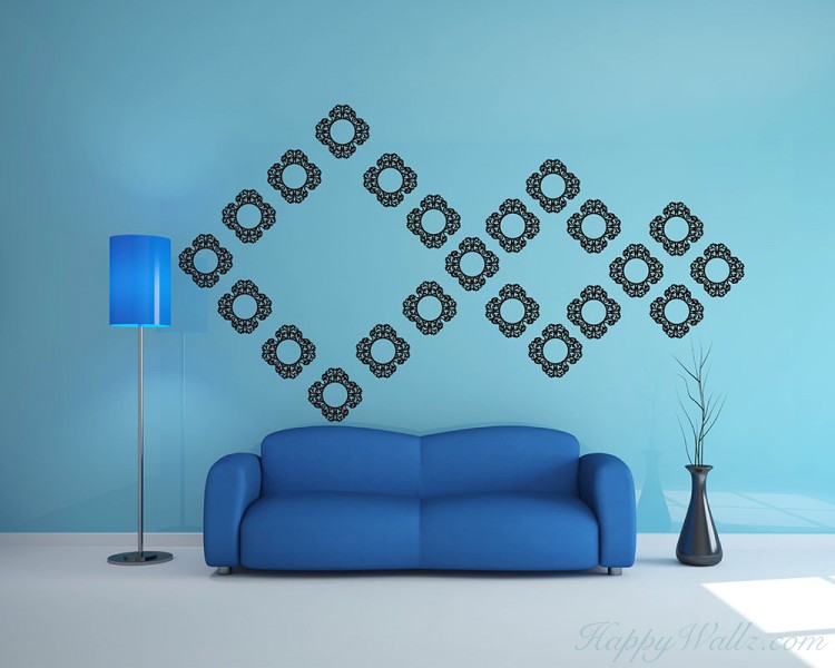 Damask Wall Pattern Decal Modern Vinyl Art Stickers